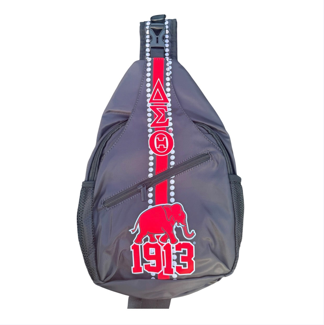 Delta Sigma Theta Crossbody Backpack: Elephant Design Greek Sorority Travel Bag