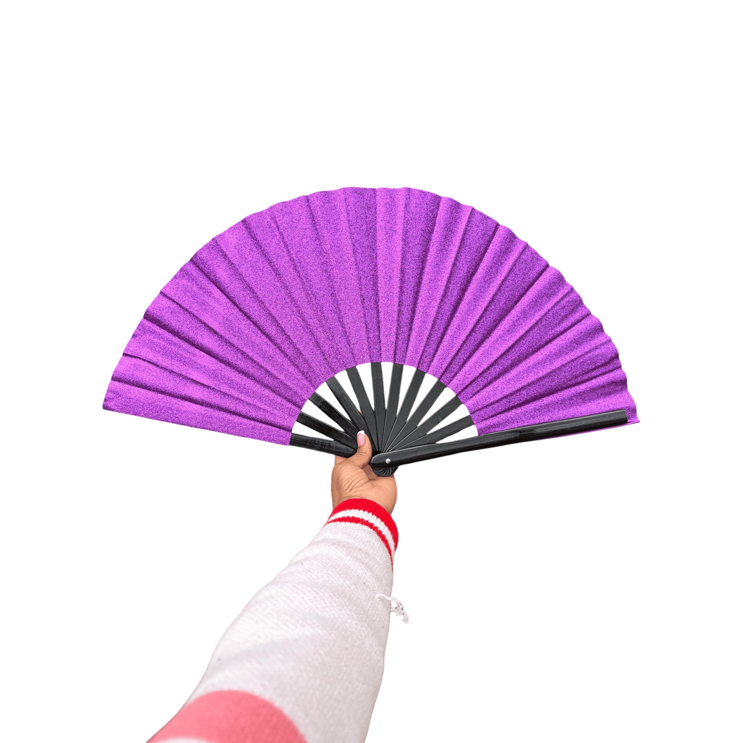 Purple Glitter Clack Fan: Folding Hand Fan