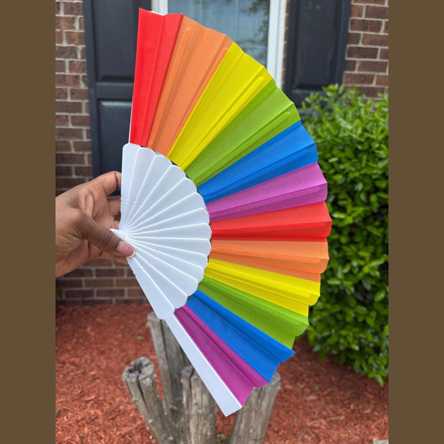 Kids Rainbow Clack Fan: Colorful Folding Hand Fan
