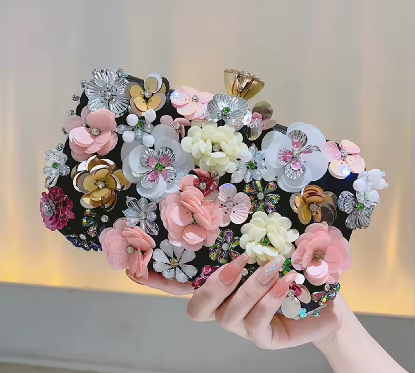 Flower Clutch Purse / Evening Bag / Women Purse
