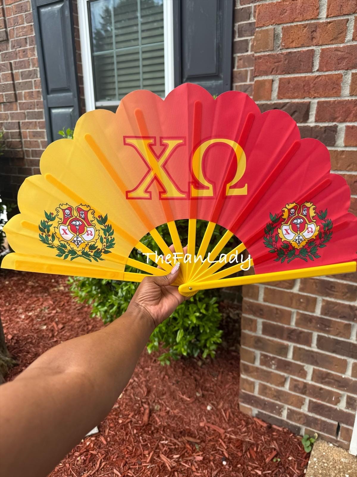 Chi Omega Hand Fan/Sorority Folding Clack Fan