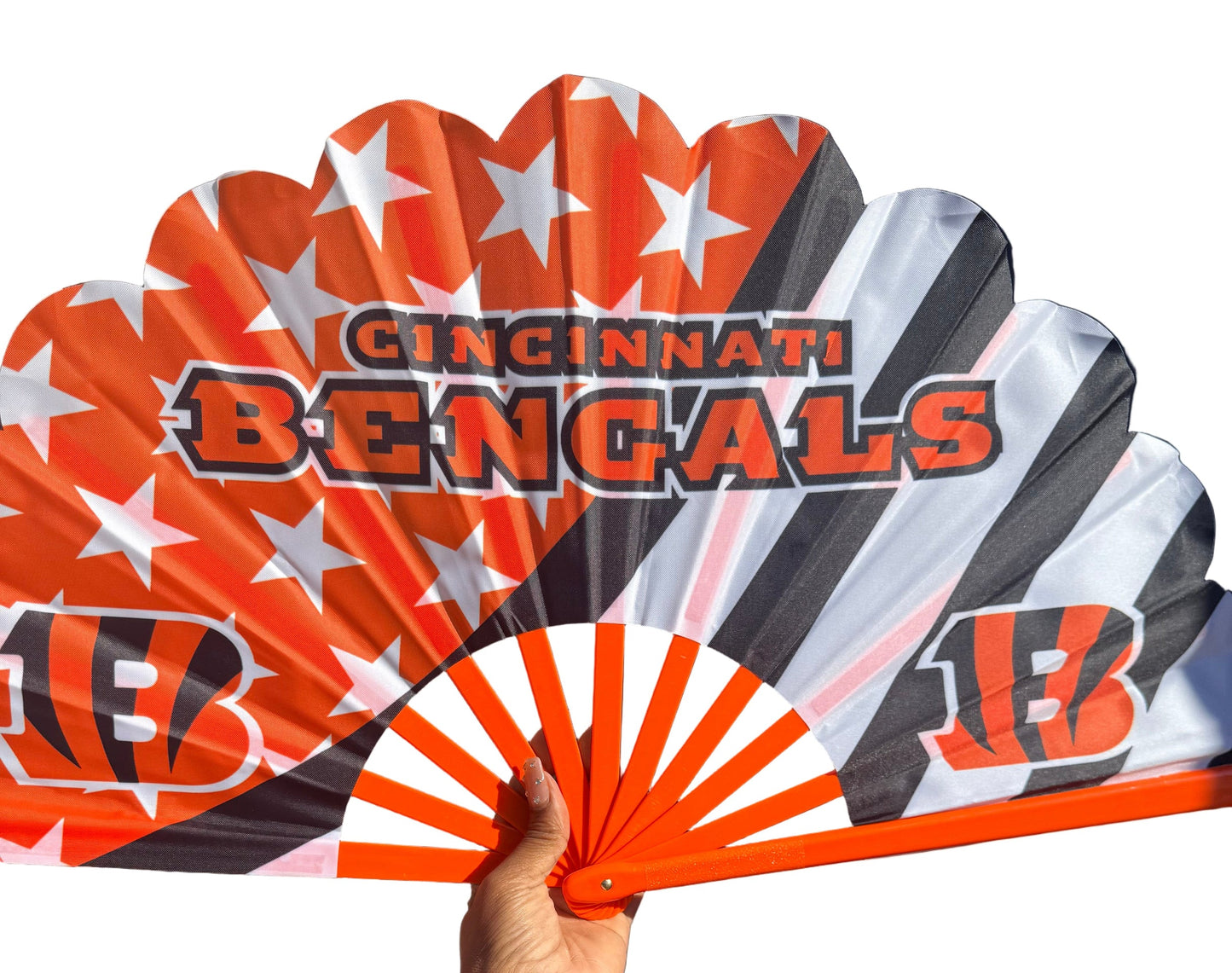 Cincinnati Bengals Hand Fan - Orange & Black NFL Folding Fan