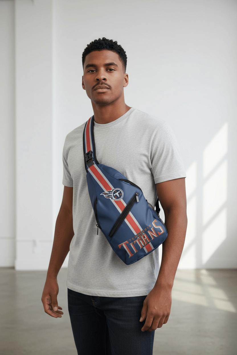 Tennessee Titans Crossbody Sling Bag - Navy Blue NFL Shoulder Bag
