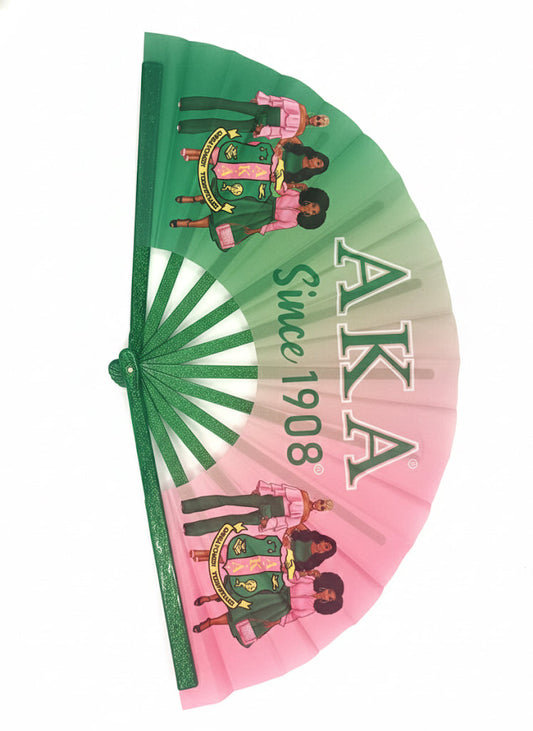 AKA Sorority Clack Fan: Since 1908 Pink & Green