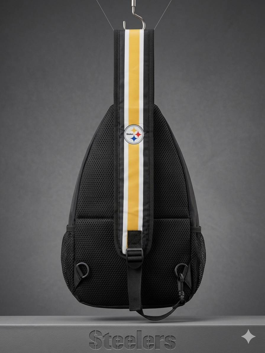 Pittsburgh Steelers Crossbody Sling Bag - Black NFL Shoulder Bag