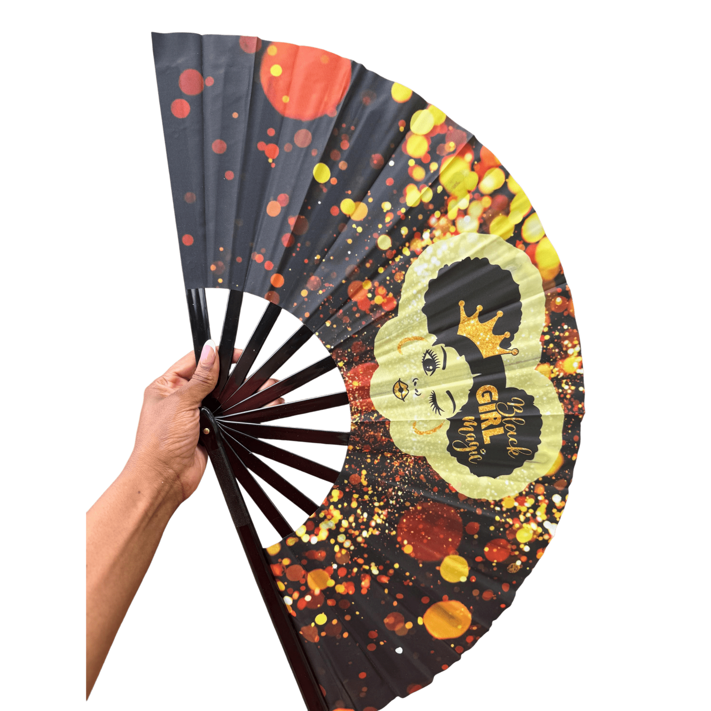 Black Girl Magic Clack Fan: Melanin Poppin' Folding Fan