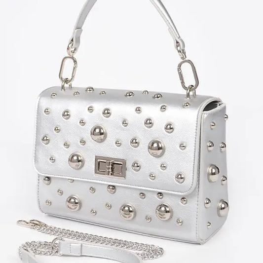 Silver Studded Handbag