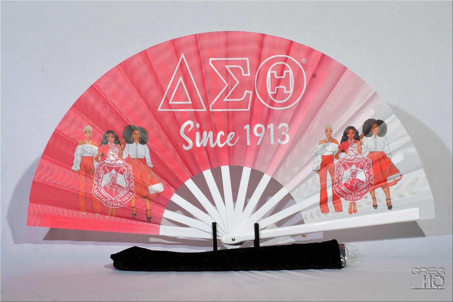 Delta Sigma Theta Inspired Folding Hand Fan Red and White Greek Sorority Fan Since 1913 Divine Nine Gift