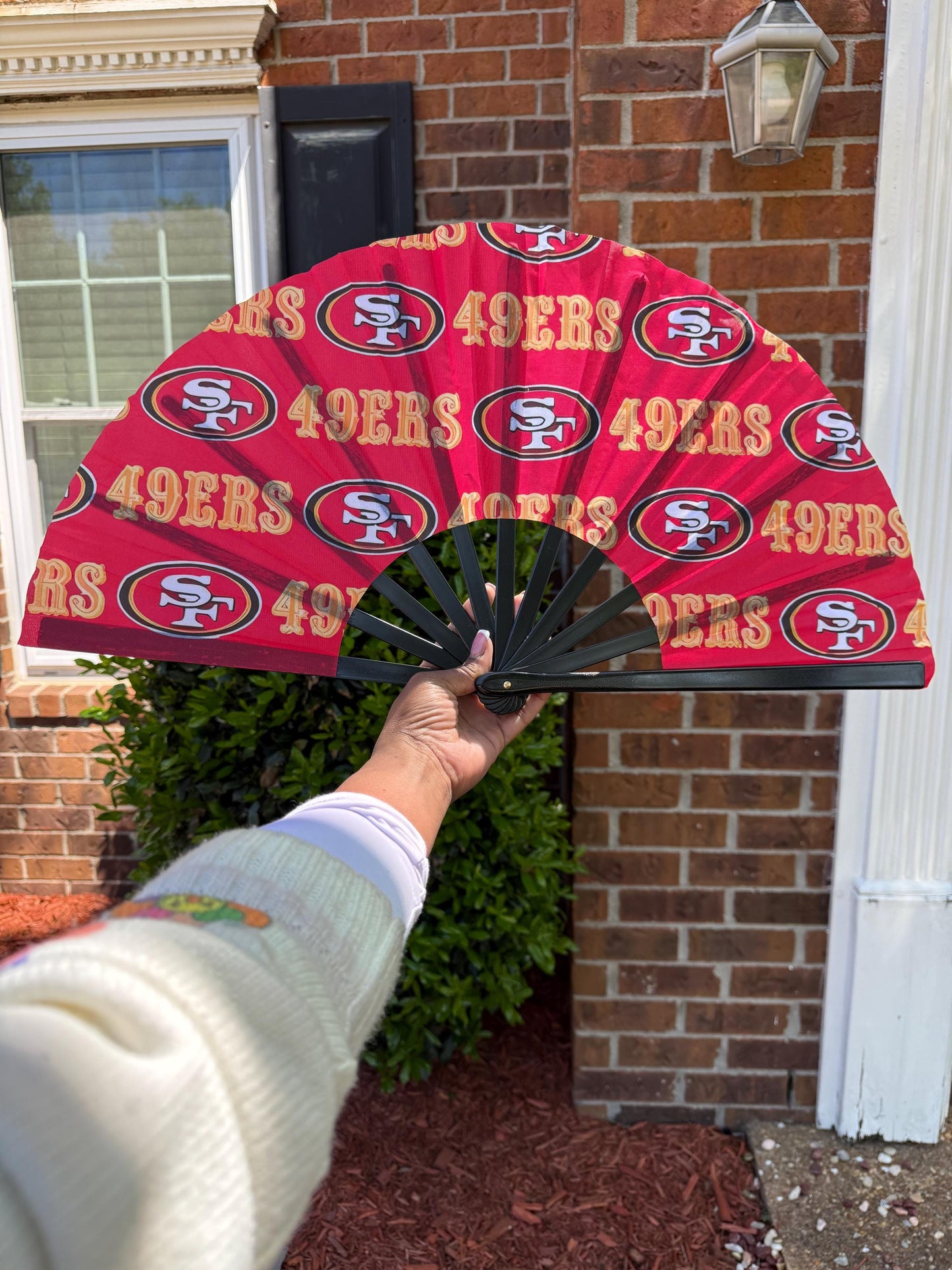San Francisco 49ers Hand Fan with Bold Team Logo Print, Folding Sports Fan for Game Day, Custom NFL Inspired Folding Fan Gift Idea