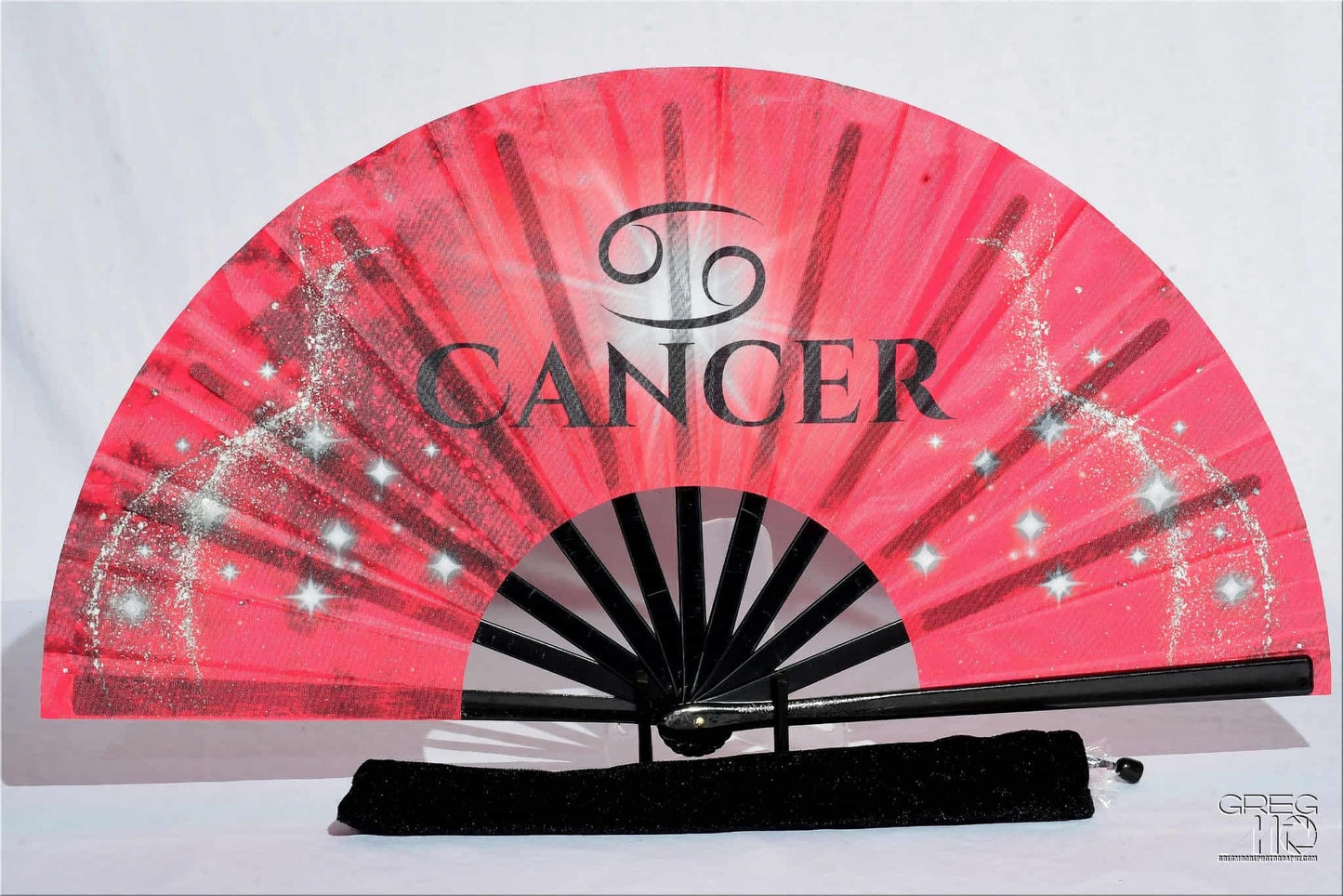 Cancer Zodiac Folding Fan - Starry Cosmic Hand Fan, Red Clack Fan for Line Dancing, Elegant Hand Fan, Decorative Fan Celestial Birthday Gift
