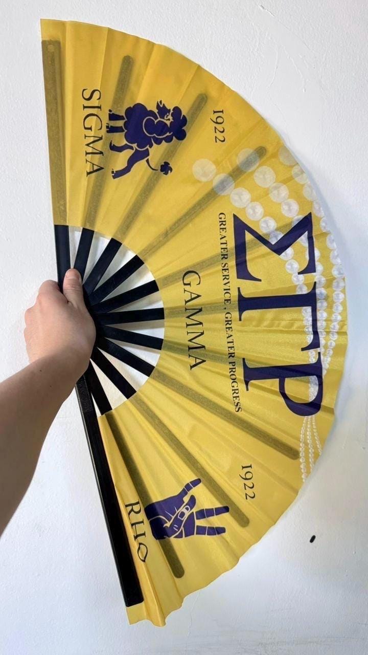 Sigma Gamma Rho Hand Clack Fan Since 1922 | SGRho Folding Fan | Sorority Greek Paraphernalia