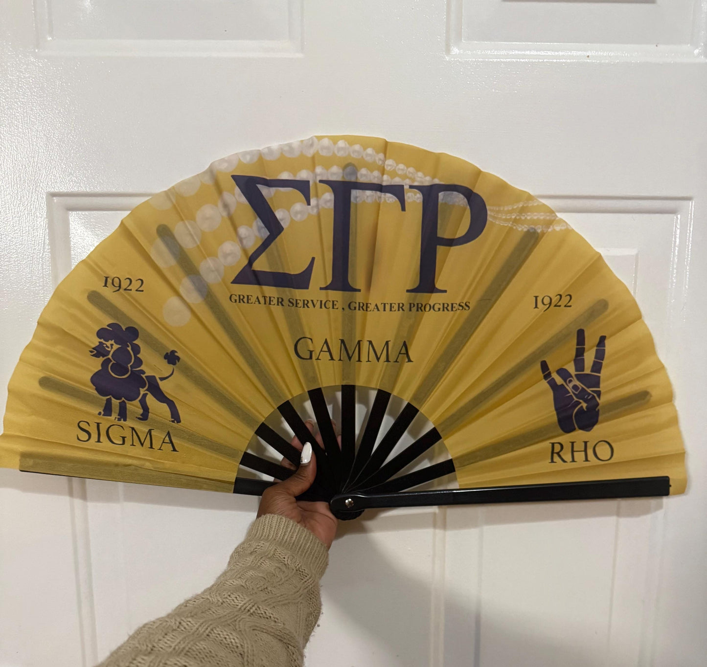 Sigma Gamma Rho Hand Clack Fan Since 1922 | SGRho Folding Fan | Sorority Greek Paraphernalia