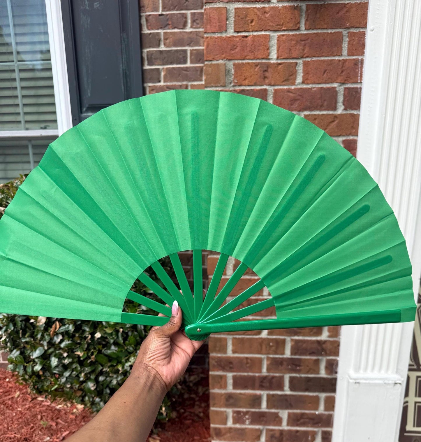 Handheld Folding Fan for Boots On Ground Line Dancing - Green Clack Fan, Decorative Hand Fan, Folding Line Fan