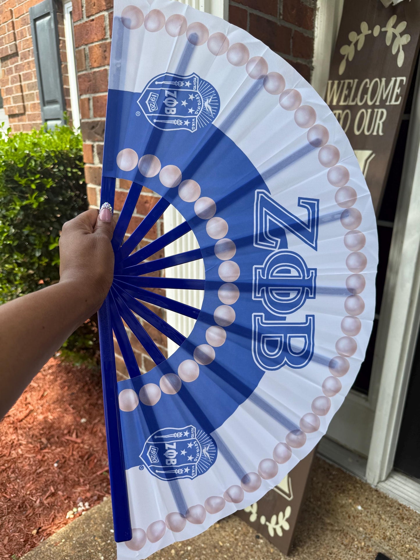 Zeta Phi Beta 1920 Pearl Folding Fan | Sorority Hand Fan