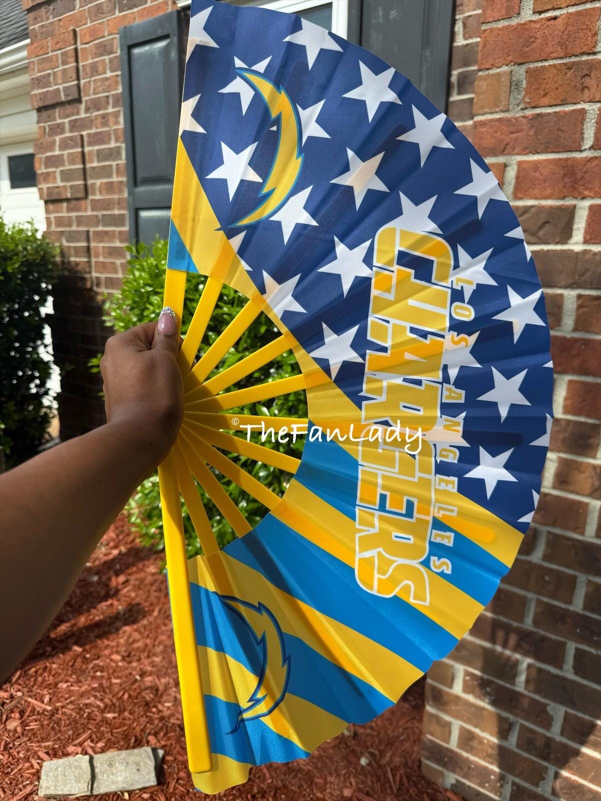 Los Angeles Chargers Folding Hand Fan | Custom Sports Fan | Game Day Accessory | NFL Clack Fan