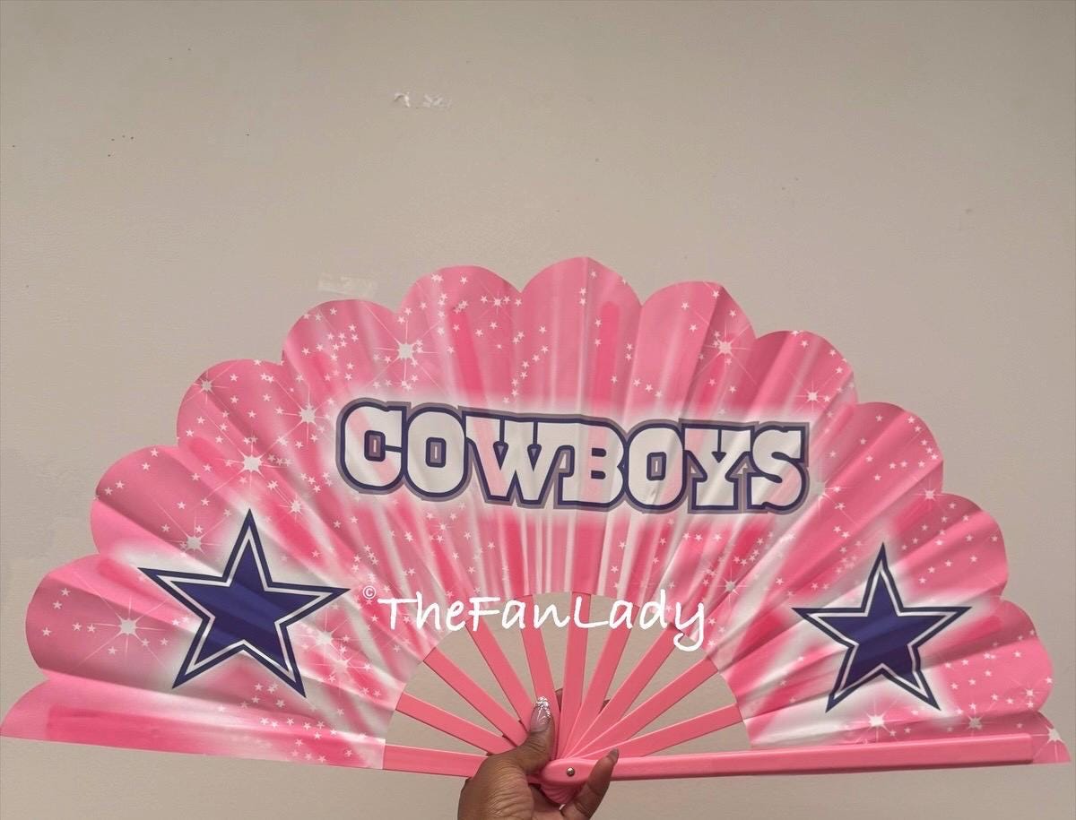Pink Dallas Cowboys Folding Clack Fan