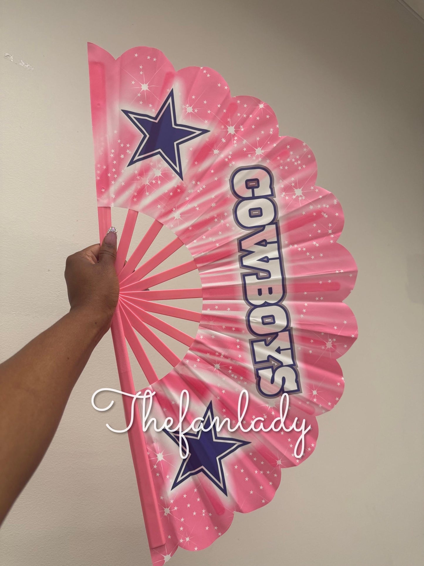 Pink Dallas Cowboys Folding Clack Fan