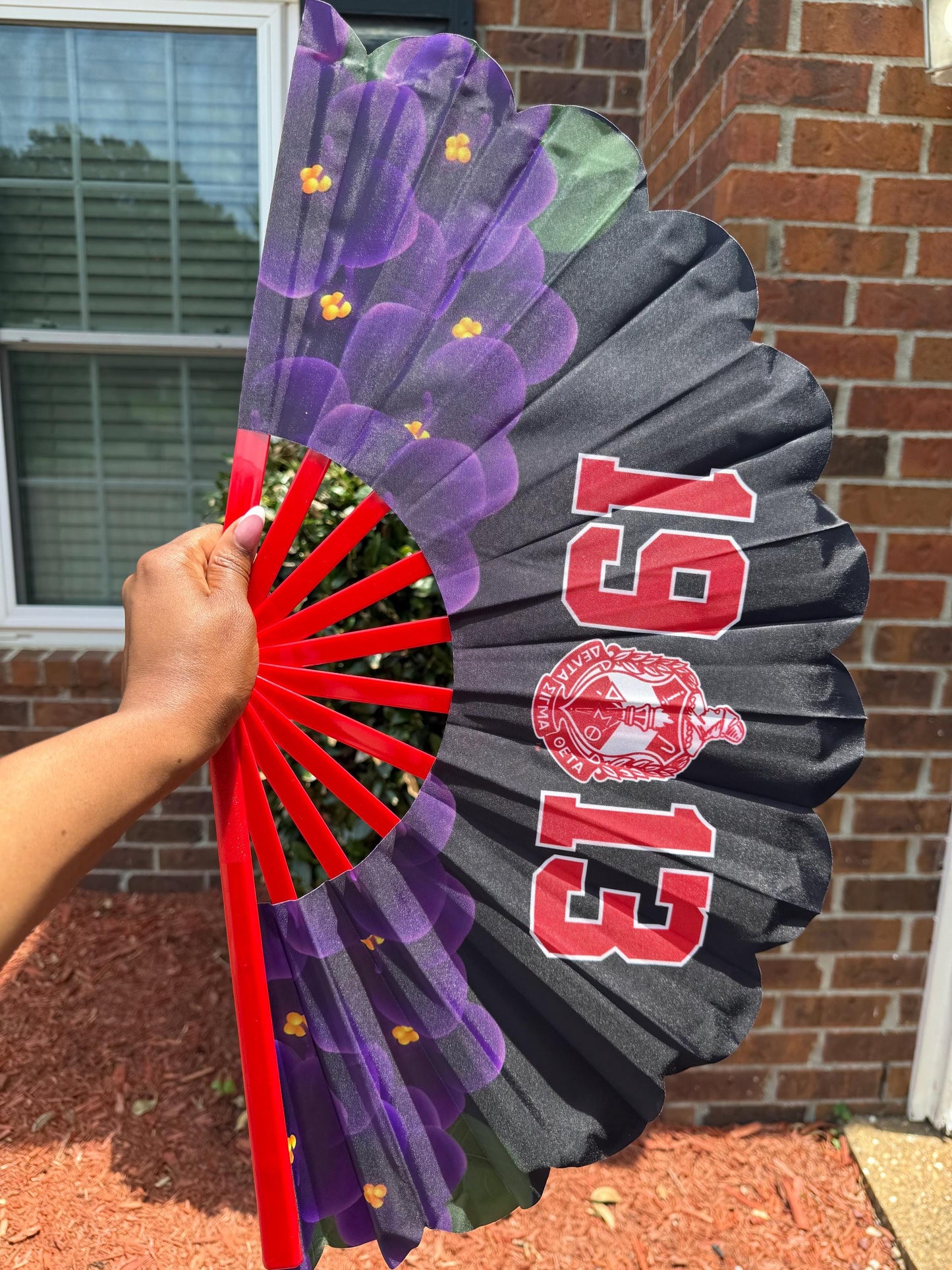 Delta Sigma Theta Sorority Folding Hand Fan 1913 Greek Life Fan with African Violet