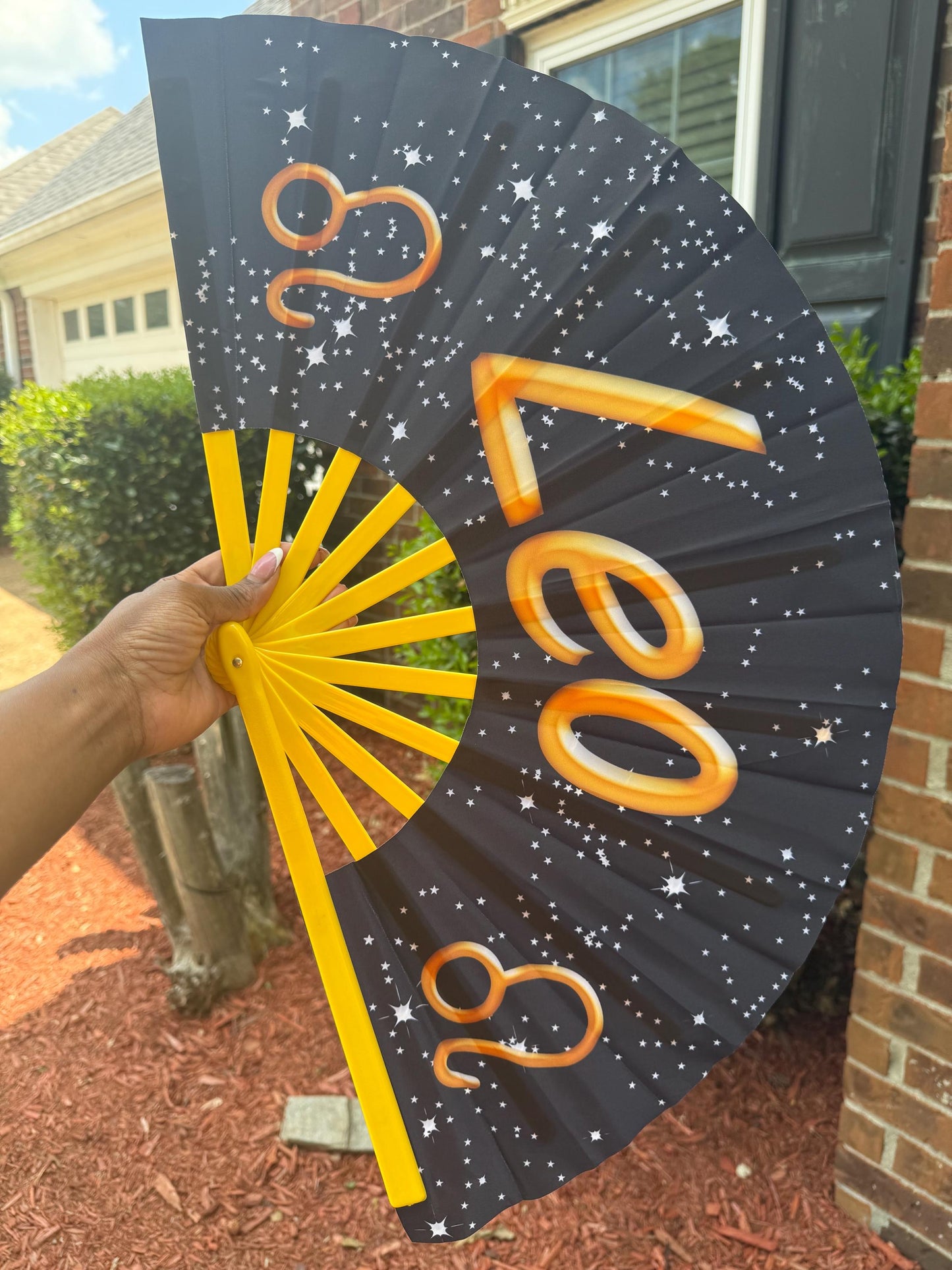New Design! Leo Zodiac Sign Folding Fan - Starry Cosmic Hand Fan, Leo Birthday Gift