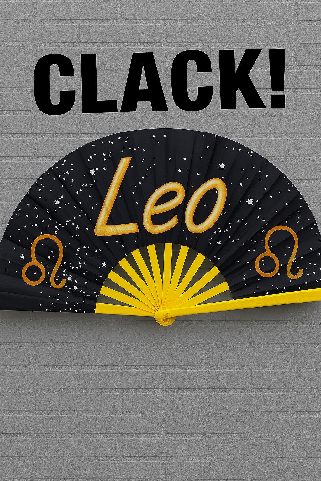 New Design! Leo Zodiac Sign Folding Fan - Starry Cosmic Hand Fan, Leo Birthday Gift