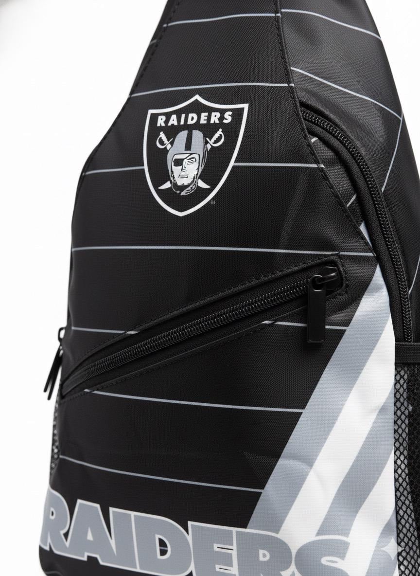 Las Vegas Raiders Sling Backpack NFL Black Crossbody Bag Fan Gear