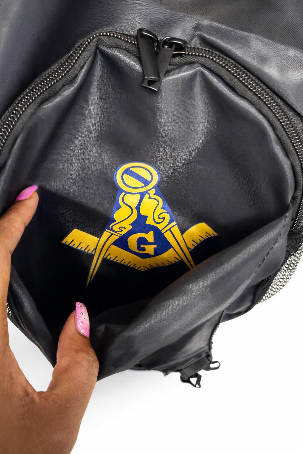 Masonic Crossbody Sling Bag β Black Polyester Freemason Shoulder Bag (Waterproof)
