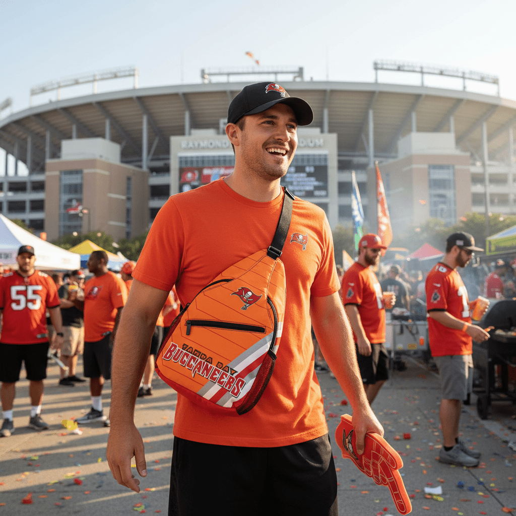 Tampa Bay Buccaneers Crossbody Sling Bag - Orange NFL Shoulder Bag
