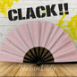 Pink Glitter Clack Fan: Oversized Folding Hand Fan