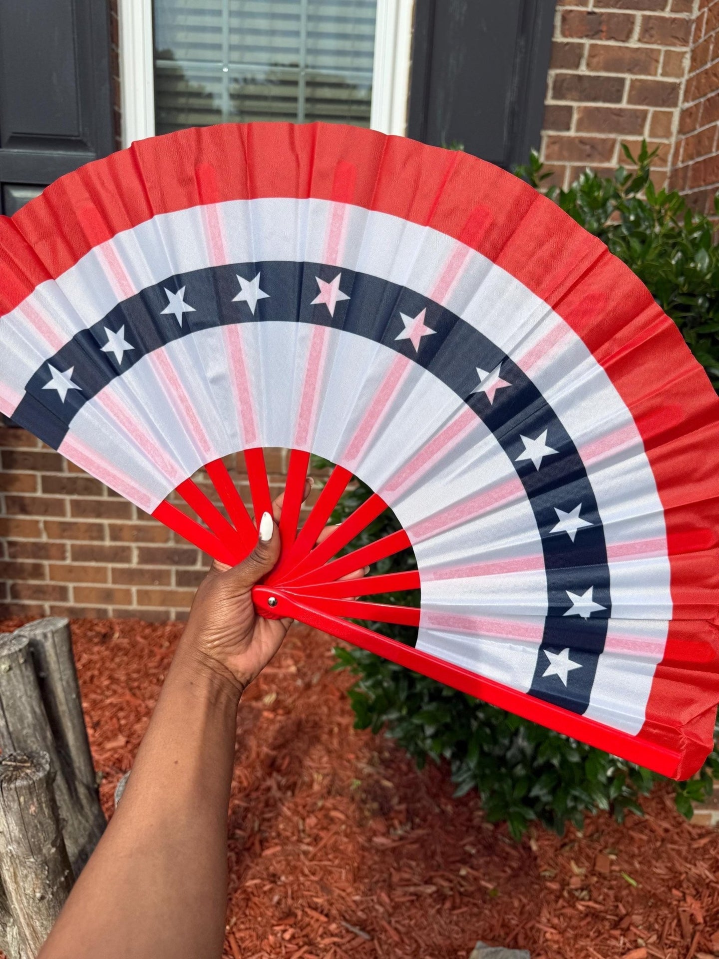 American Flag Clack Fan: Red White Blue Oversized Folding Fan