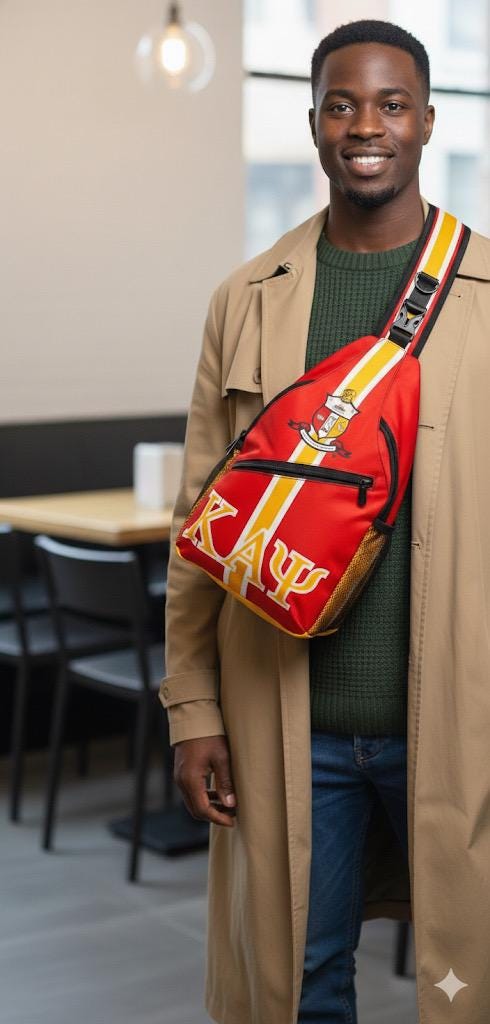 Kappa Alpha Psi Sling Bag: Greek Crossbody Backpack (Copy)