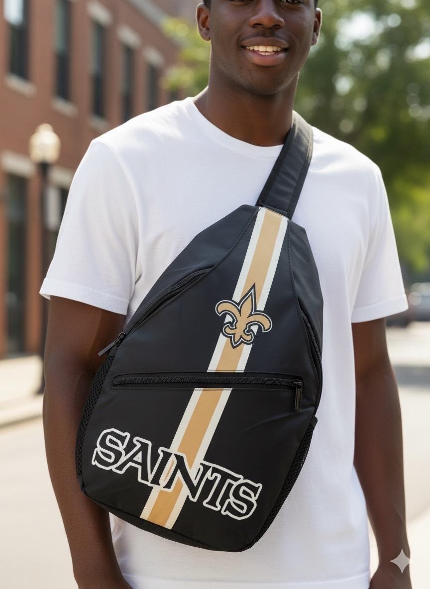 New Orleans Saints Sling Bag - Crossbody Backpack