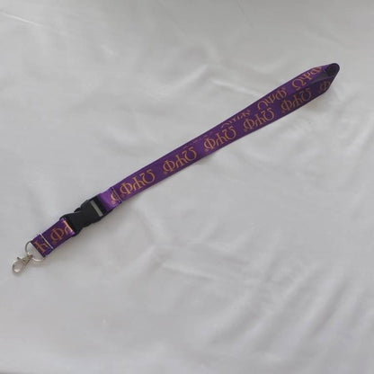 Omega Psi Phi Fraternity Lanyard – Purple & Gold Greek Letters ΩΨΦ