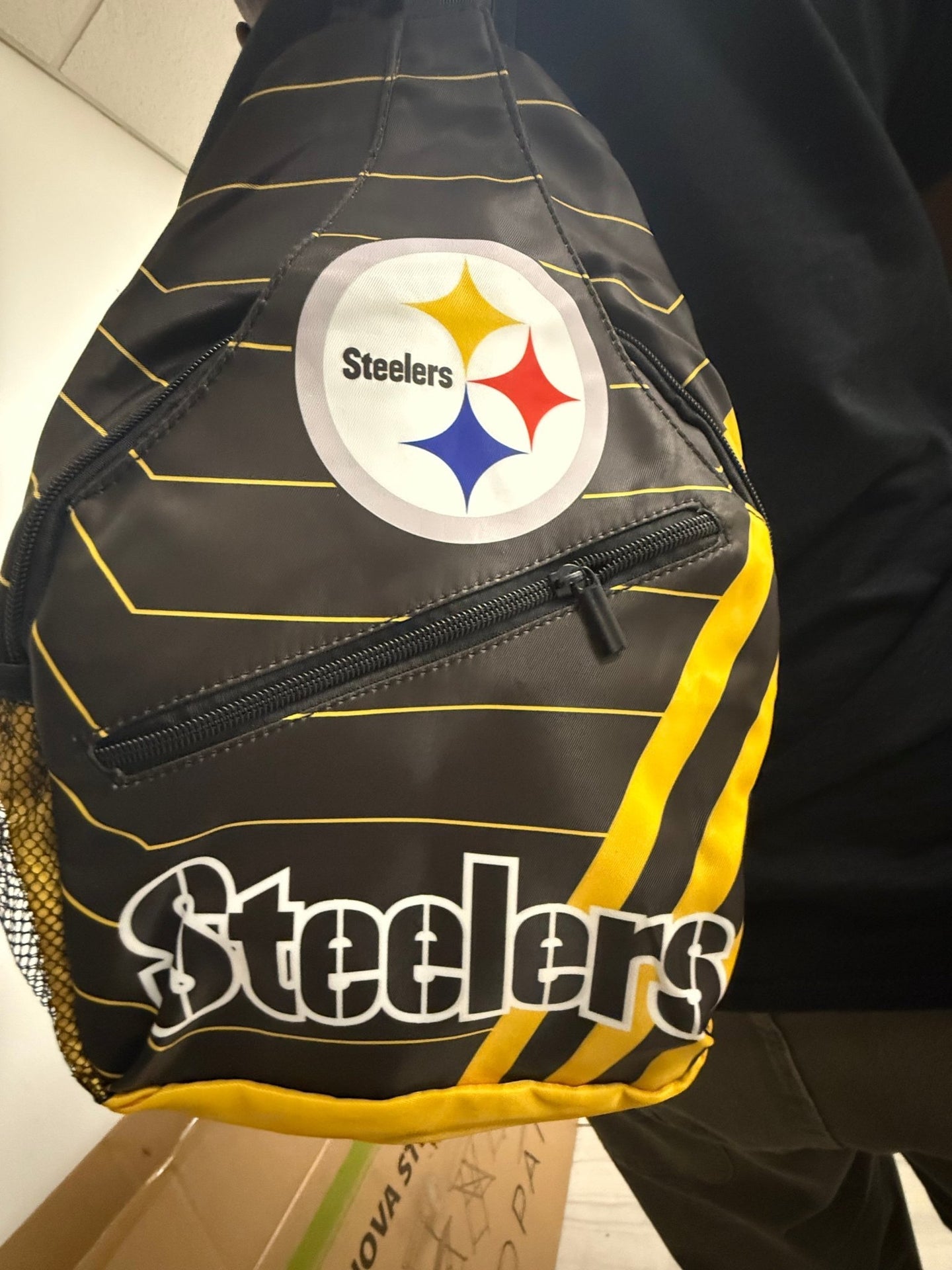 Pittsburgh Steelers Crossbody Sling Bag - Black NFL Shoulder Bag