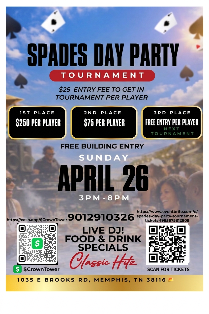 Spades Day Party Tournament Ticket – April 26