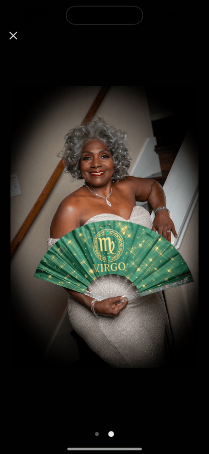 Virgo Zodiac Clack Fan: Celestial Astrology Folding Fan