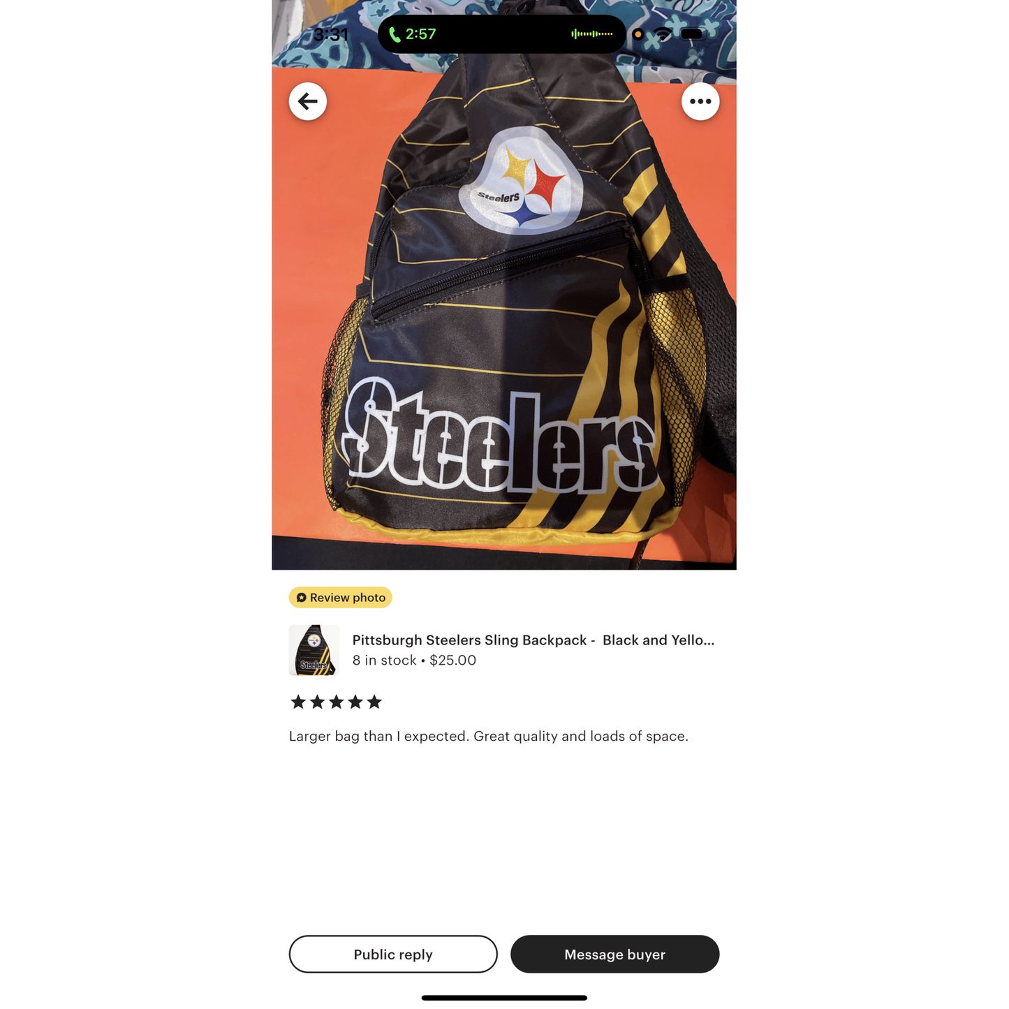 Pittsburgh Steelers Crossbody Sling Bag - Black NFL Shoulder Bag