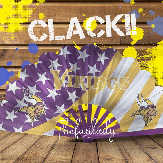 Minnesota Vikings Folding Hand Fan, Game Day Handheld Fan