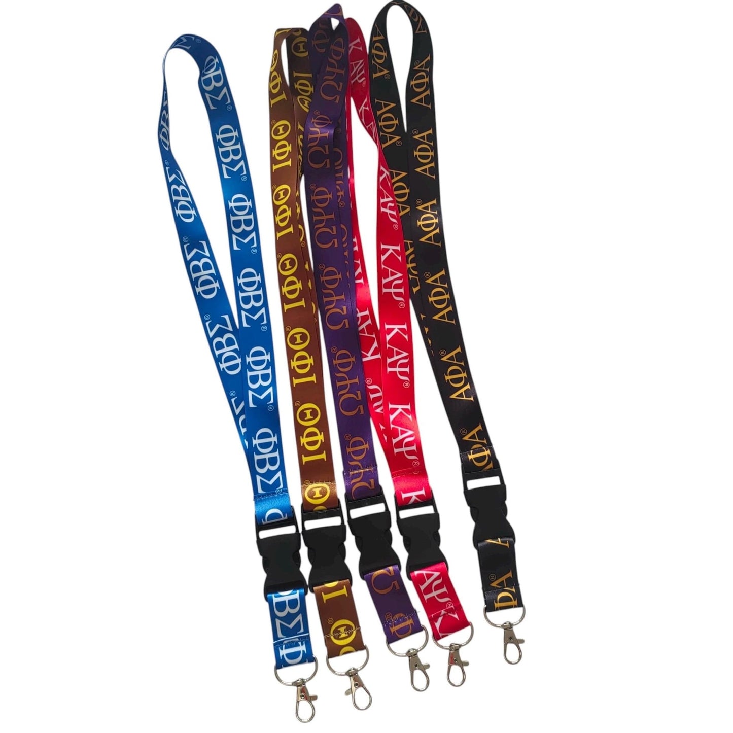 Alpha Phi Alpha Fraternity Lanyard: Black & Gold Greek Letters