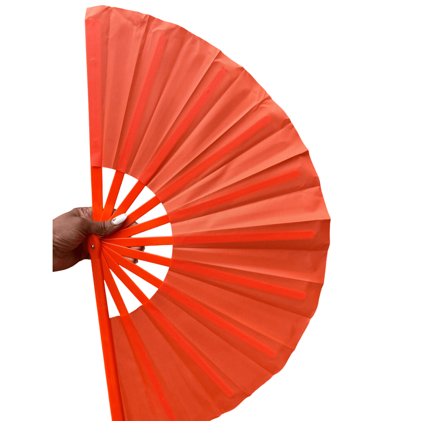 Orange Clack Fan: Boots on Ground Line Dancing Fan