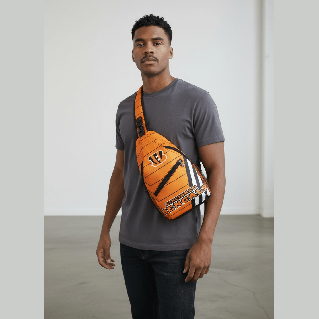 Cincinnati Bengals Crossbody Sling Bag - Orange NFL Shoulder Bag