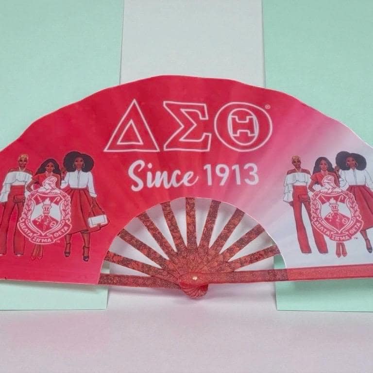 Delta Sigma Theta Folding Hand Fan: Since 1913 Greek Sorority
