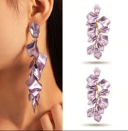 Metallic Petal Earrings  - 5