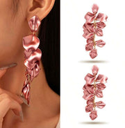 Metallic Petal Earrings  - 4