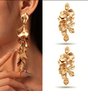 Metallic Petal Earrings  - 2