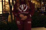 Women’s Crop Jogging Suit (RED WINE 🍷) - 1