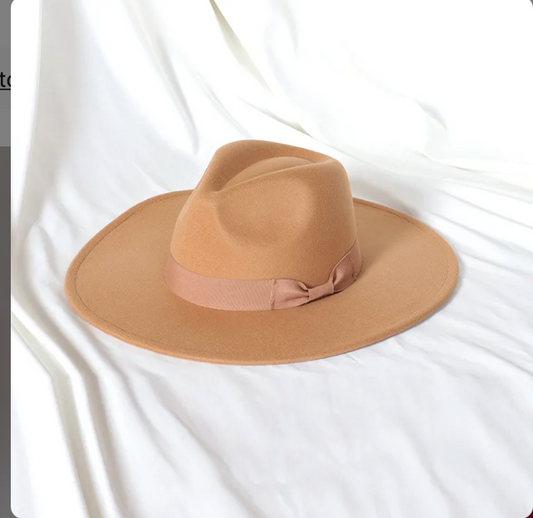 Fedora wide brim tan - 1