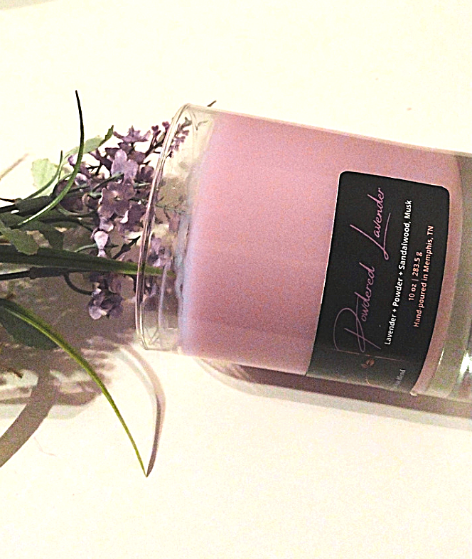 Powdered Lavender Candle - 1