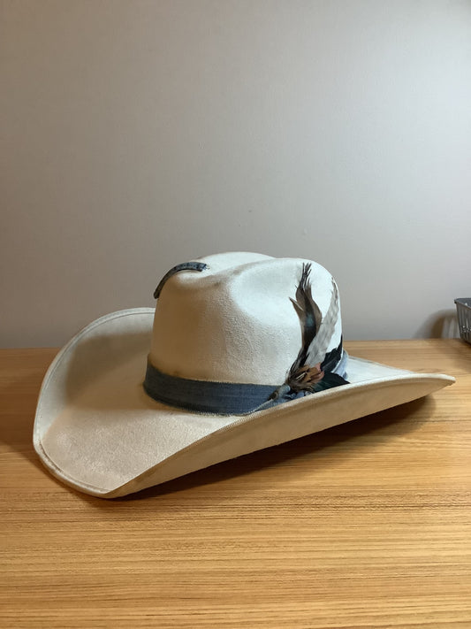 Western hat cream/denim  - 1