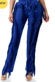 Blue Fringe Pants - 1