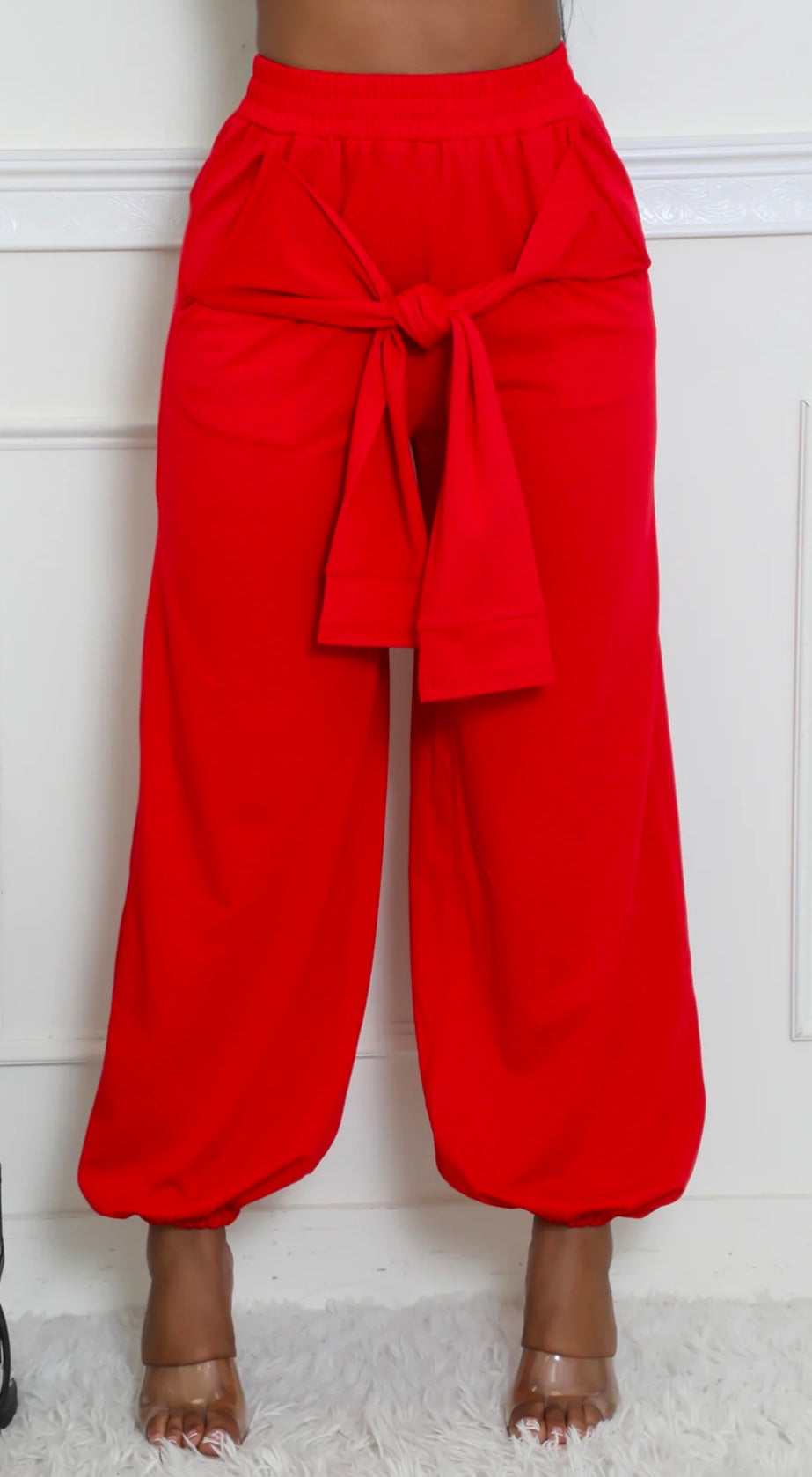 All Tied Up Jogger Pants ( Red) - 1